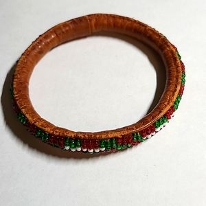 Bracelet - Xmas Colors on Leather